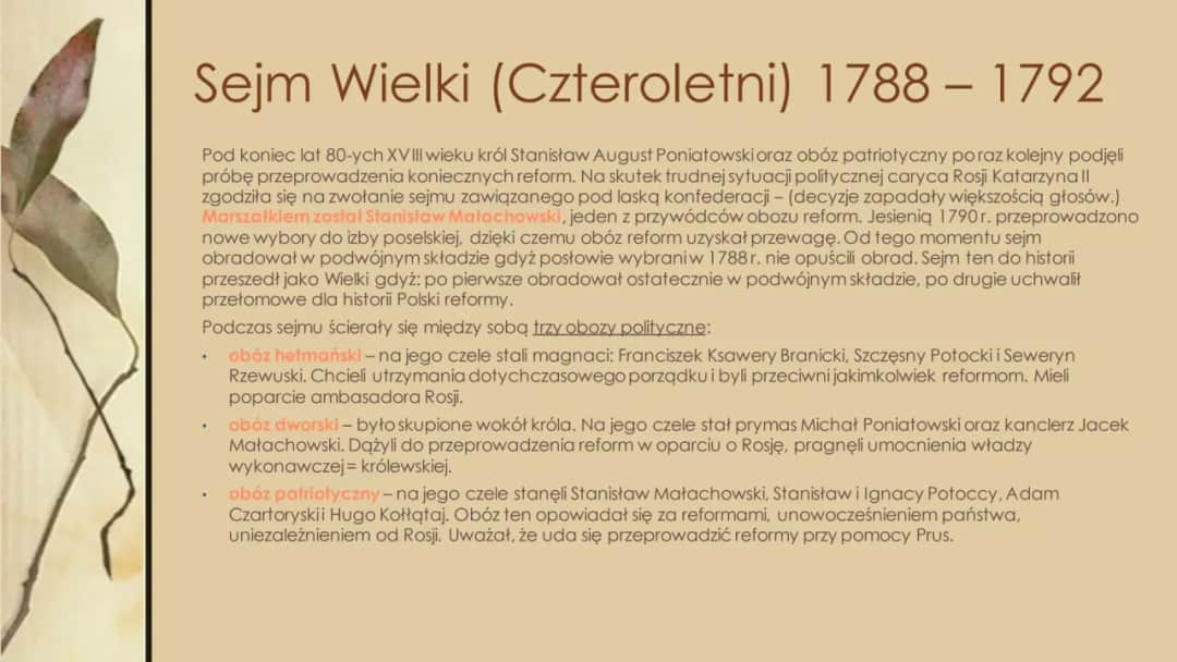 Kiedy obradował w Polsce sejm czteroletni i jakie miał znaczenie
